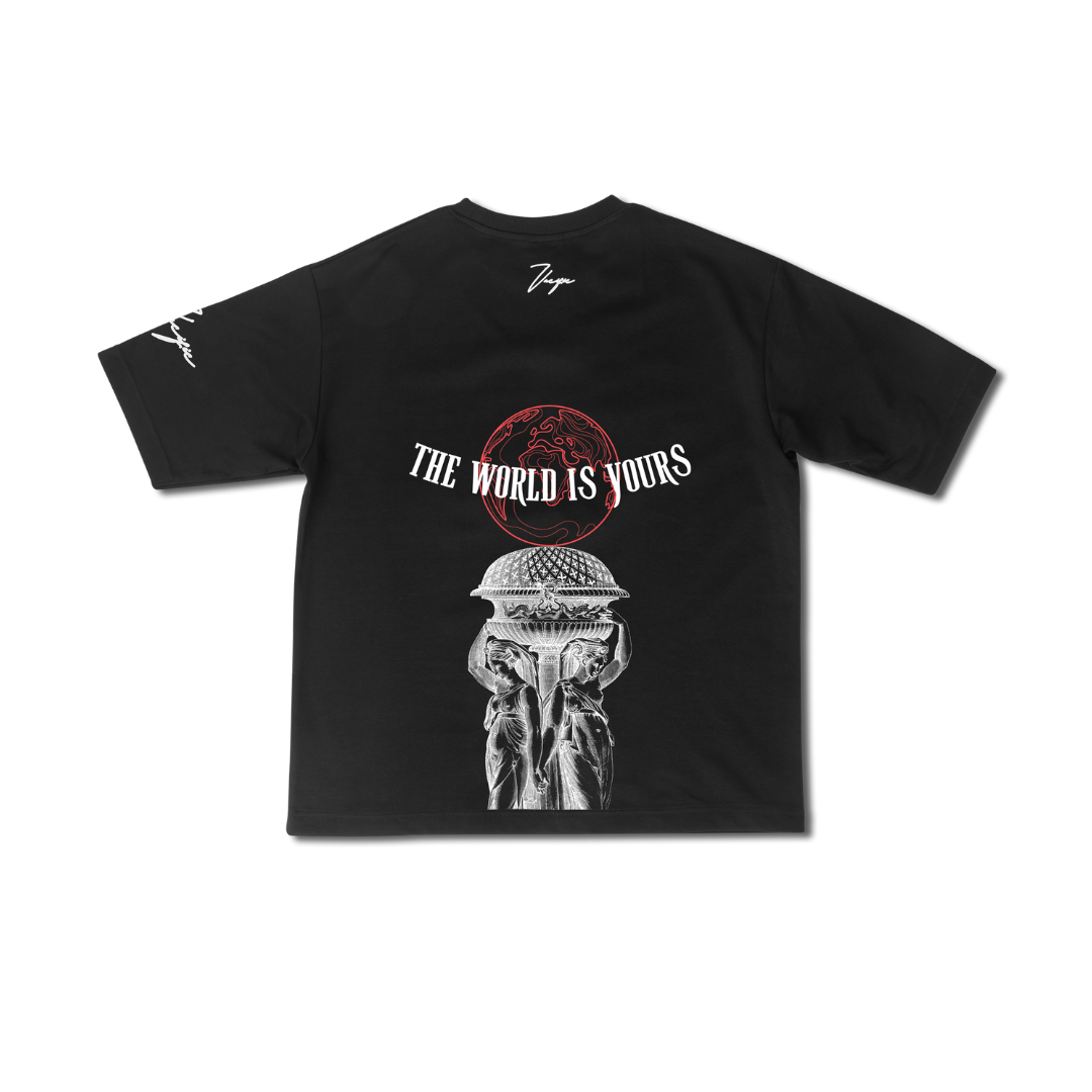 The World is Yours- Black Oversized T-shirt