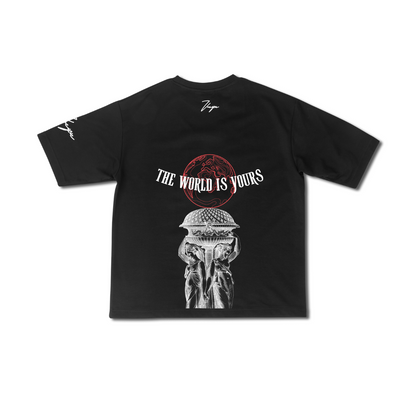 The World is Yours- Black Oversized T-shirt