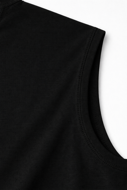 No Hurdles - Black Oversized Sleeveless