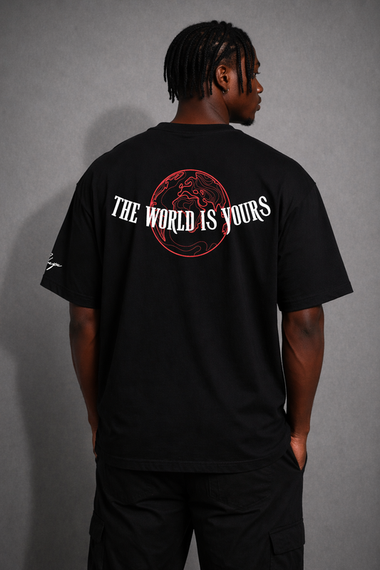 The World is Yours- Black Oversized T-shirt