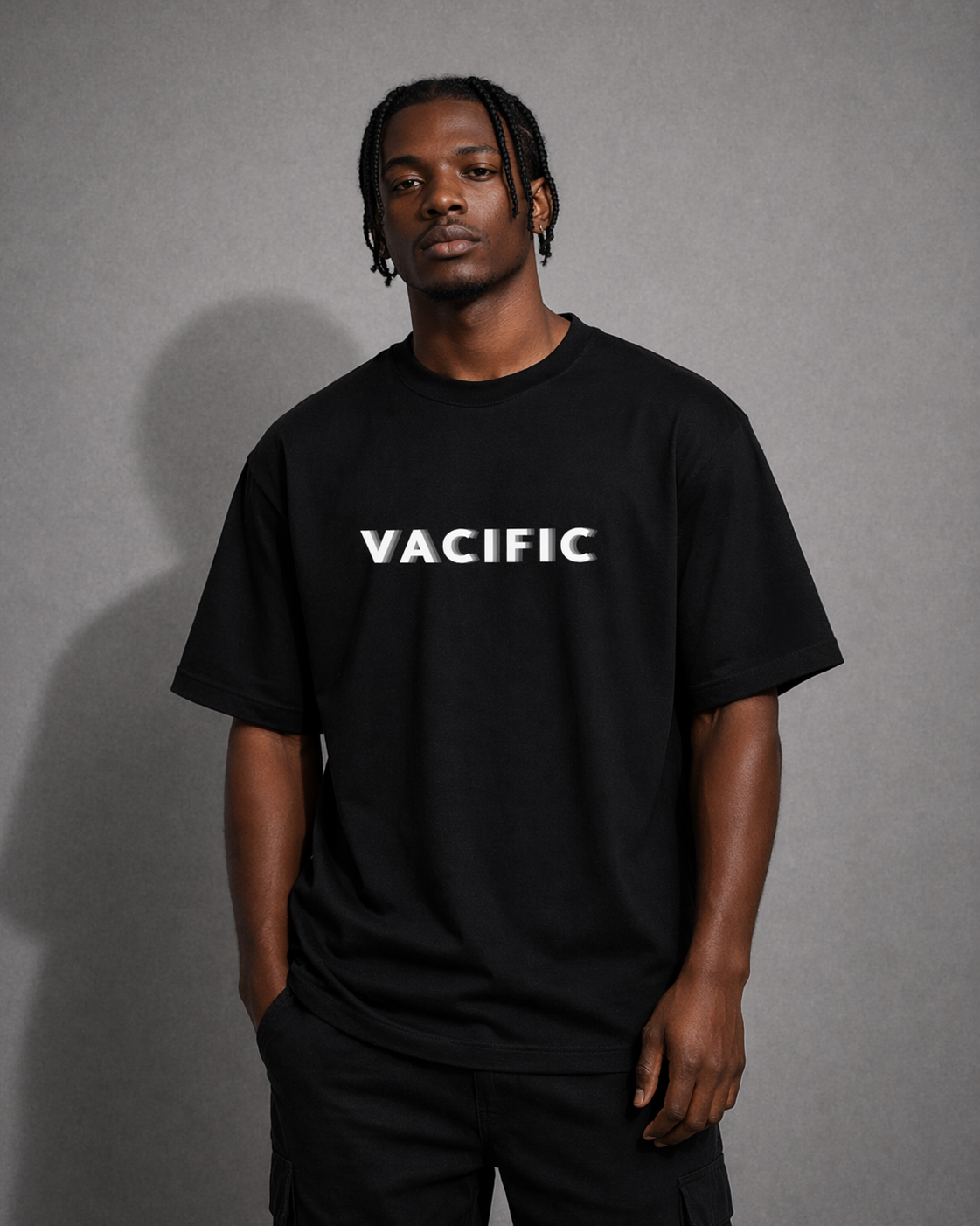 Vacific Basics R&W - Black Oversized T-shirt