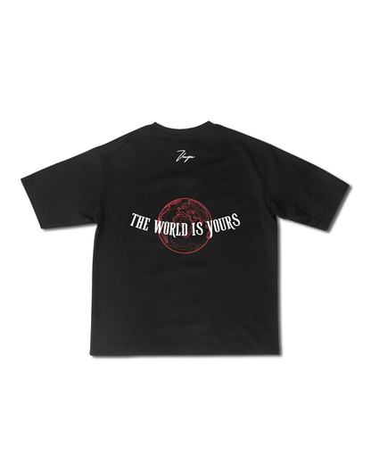 The World is Yours- Black Oversized T-shirt