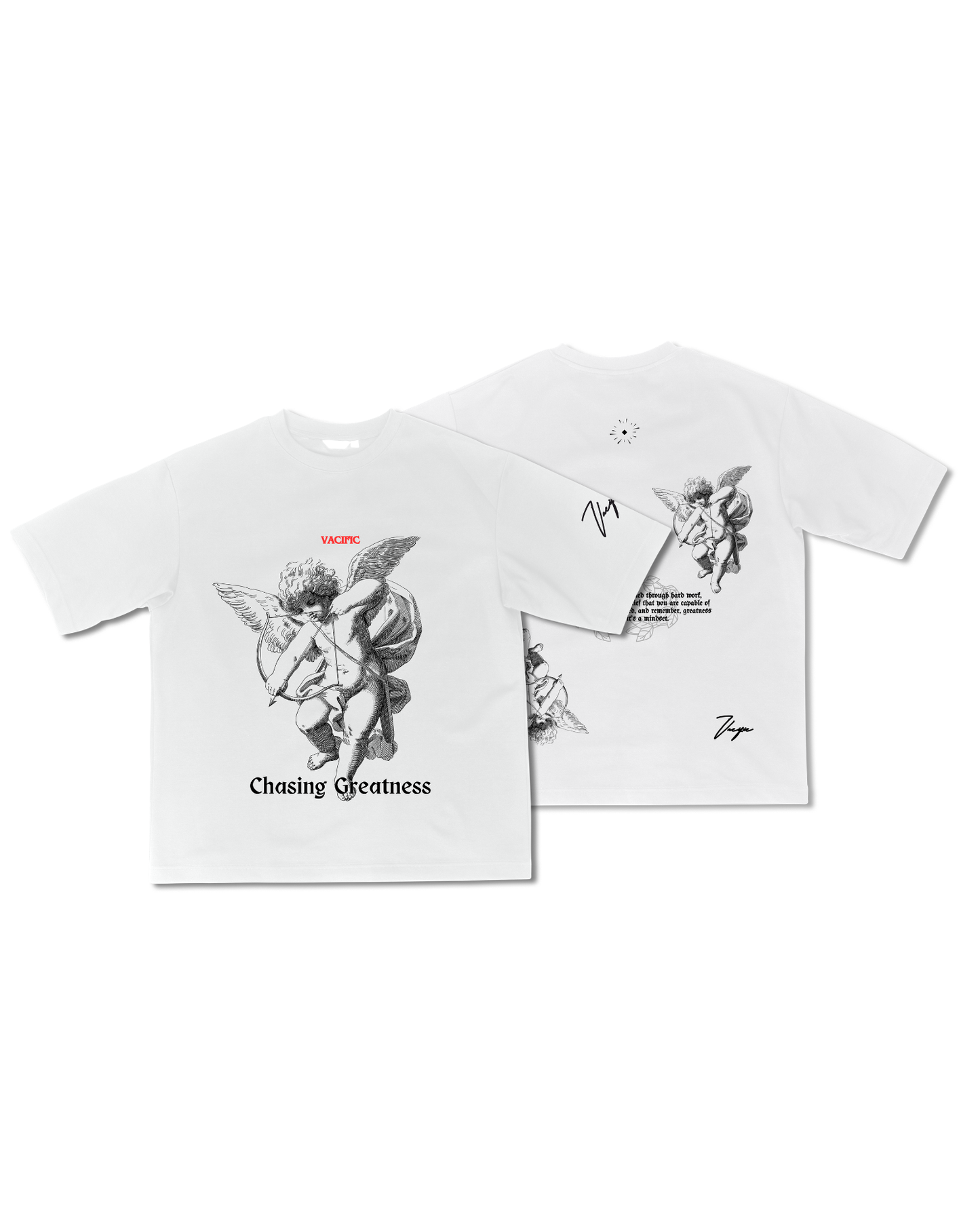 Chasing Greatness - White Oversized T-shirt